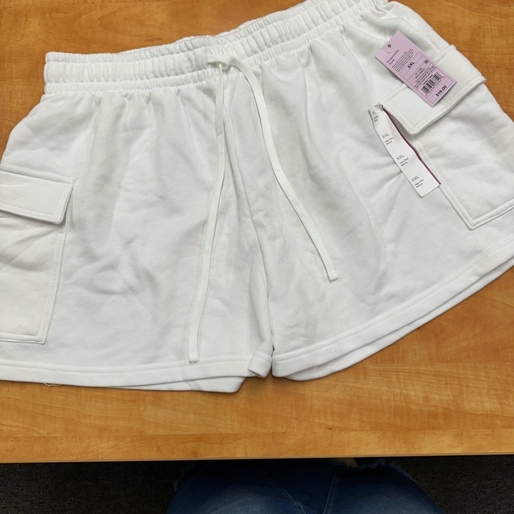 Wild Fable White Cargo Shorts Elastic Waist size XXL